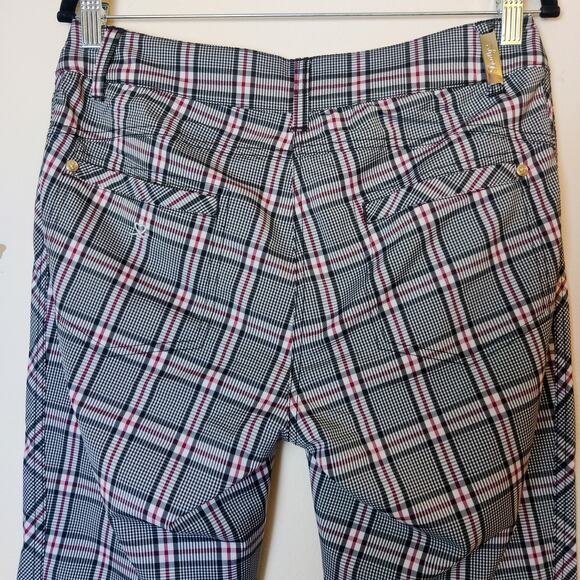 Daily Sports Born in Sweden Golf Pants Black Plaid 6 Technical Sporty Preppy - Picture 7 of 12